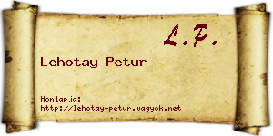 Lehotay Petur névjegykártya